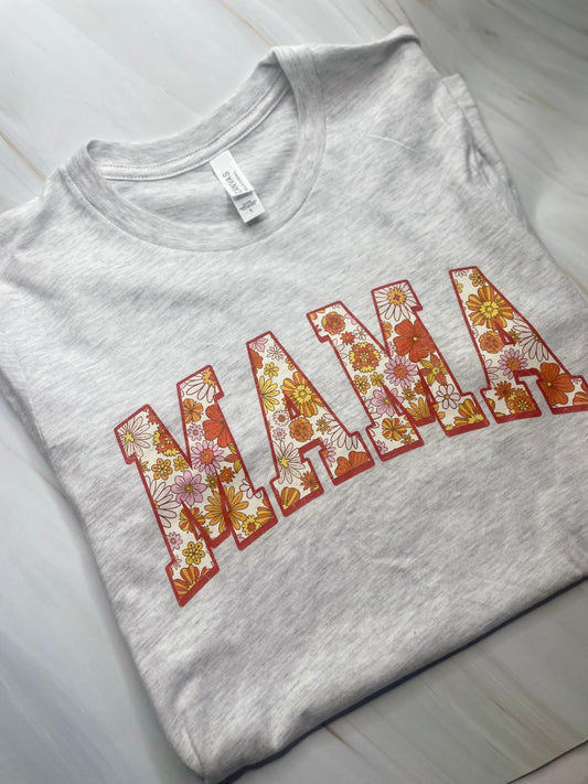 Mama Floral Graphic Tee- Women's