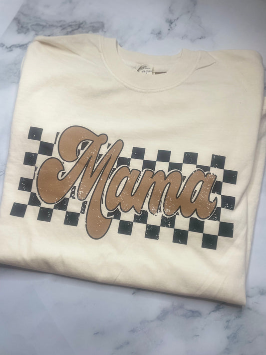 Mama Checkered Tee- Women's Tee