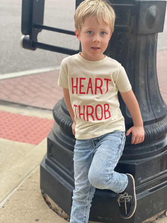 Heart Throb | Toddler Tee | Natural and Red