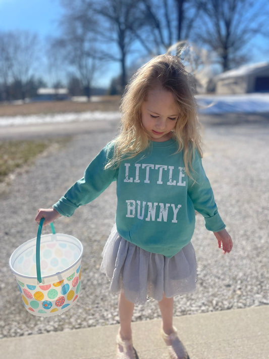 Little Bunny- Toddler Sweatshirt Seafoam