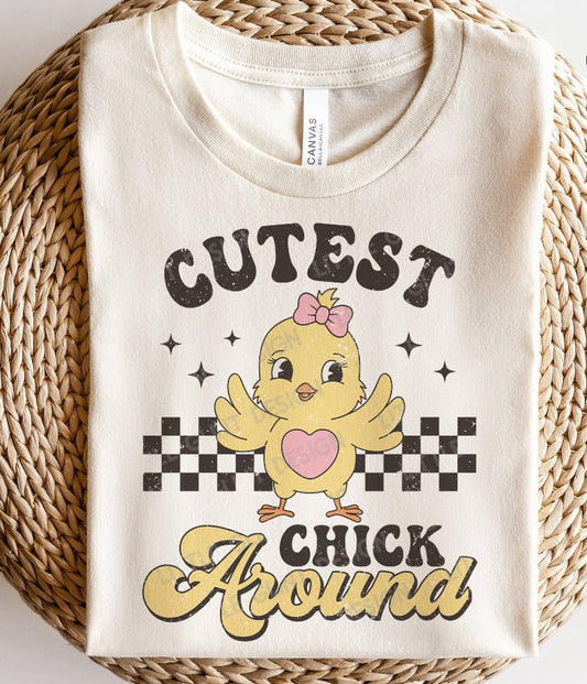 Cutest Chick- Toddler Tee - Charlie Rae - 2T - Girls Tops- 170 - Charlie Rae
